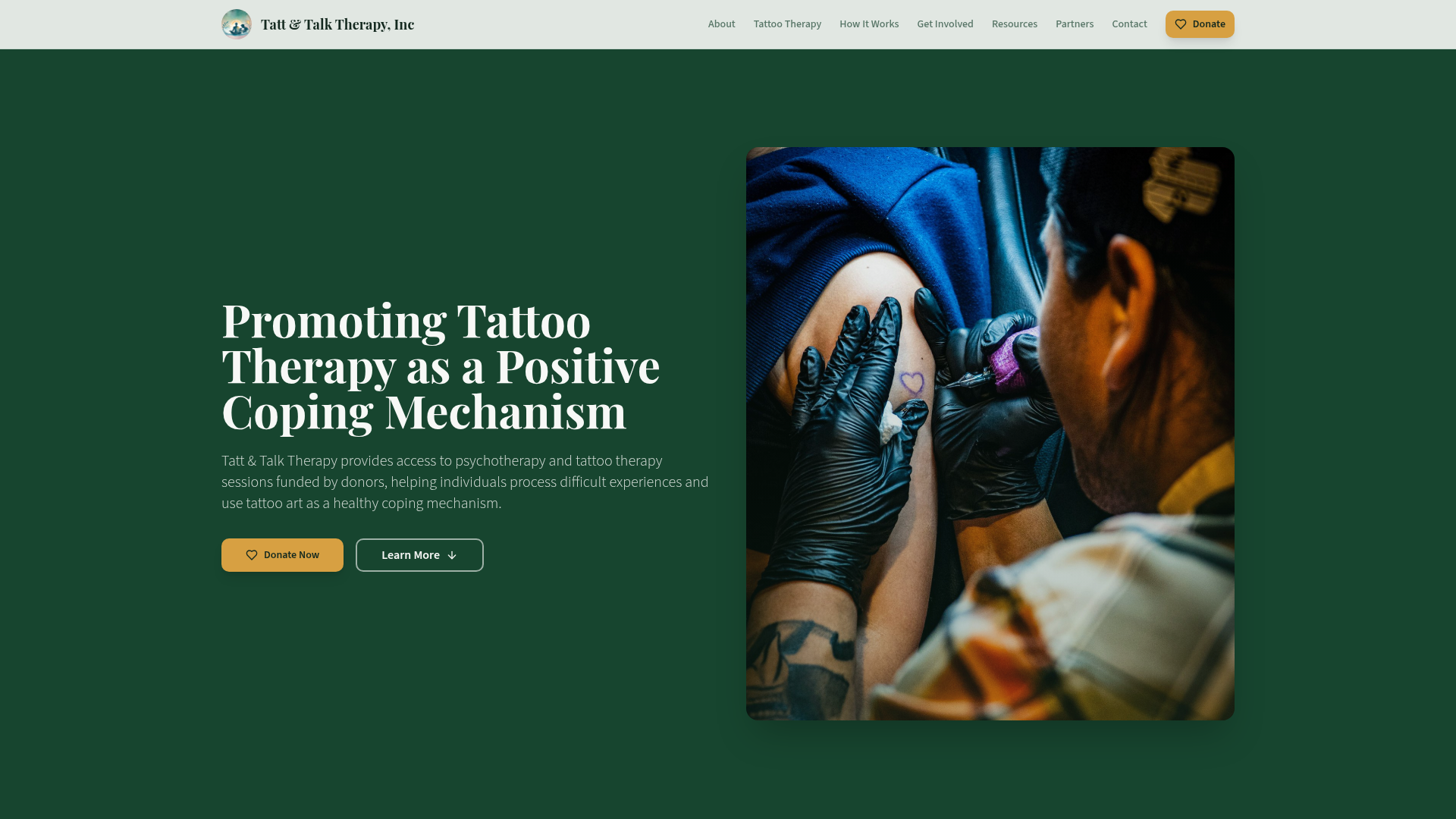 Tatt and Talk Therapy website preview